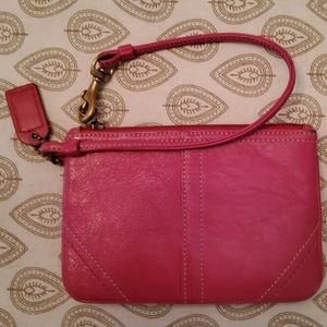 Pink coach wristlet